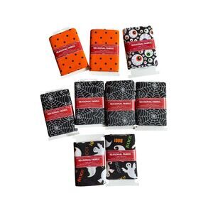 Lot of 9 1-yard precuts of Halloween Themed Fabric 100% cotton
